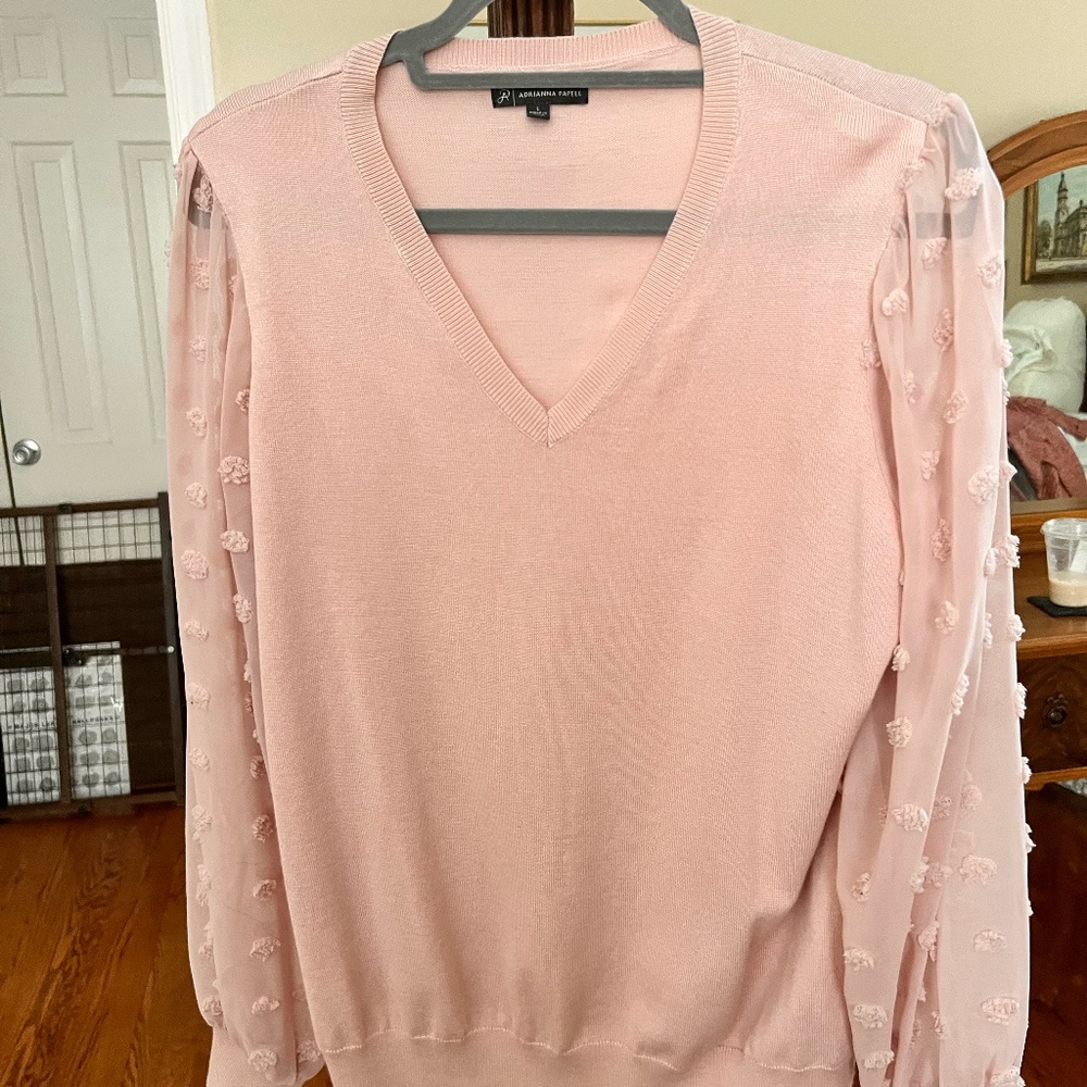 Adrianna Papell Soft Pink Sweater Blouse